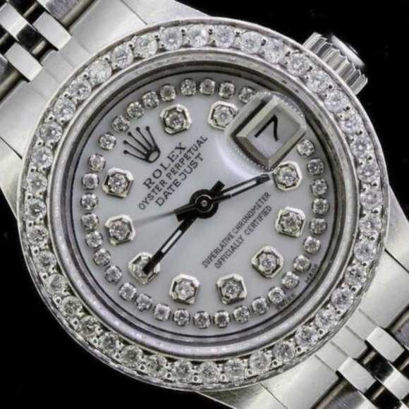 Rolex Ladies Date Datejust Oyster Stainless Diamond Dial Bezel Watch main image 9